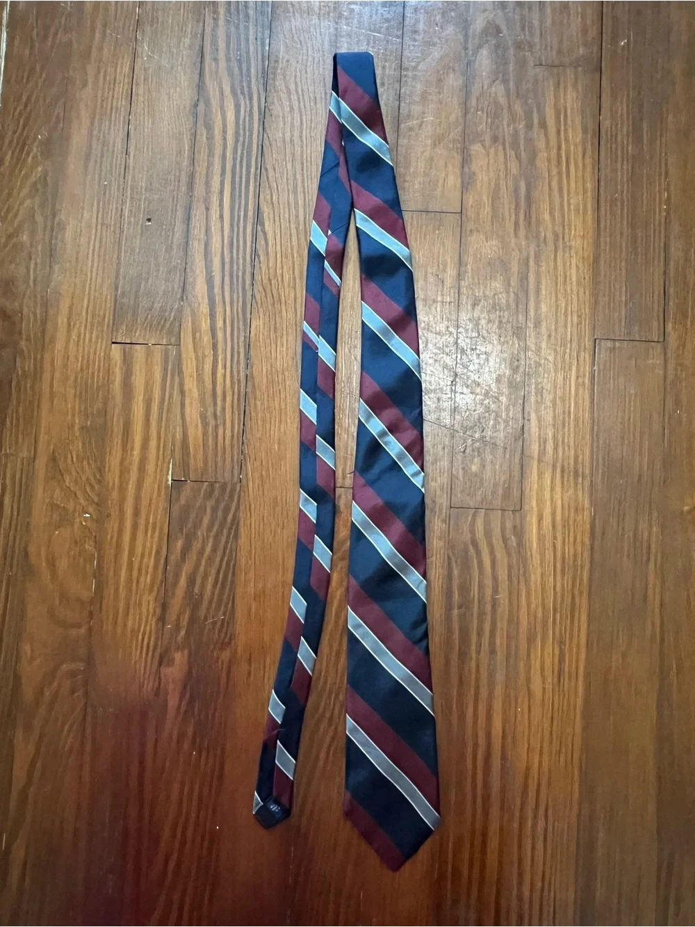 Jos. A. Bank Navy, Burgundy and Silver Diagonal Stripe Tie